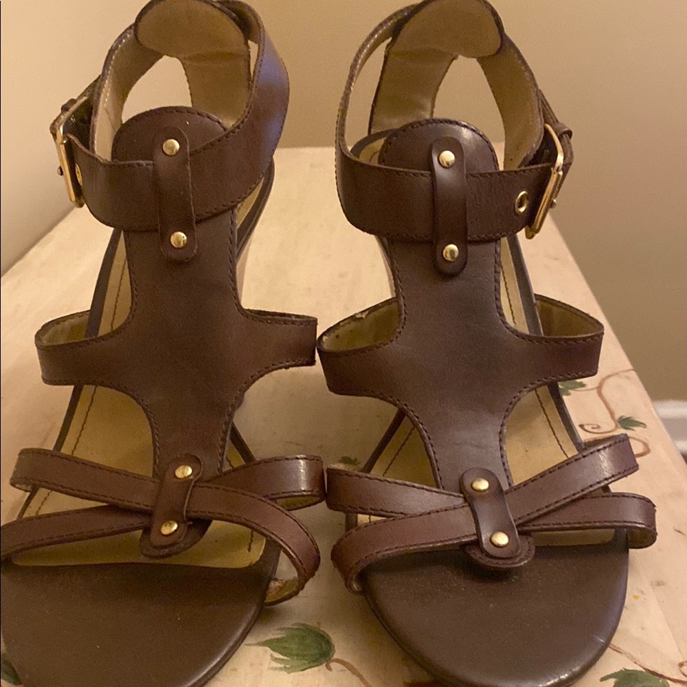 Franco Sarto Brown Leather Women's Sandals